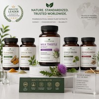 Extrait de Chardon-Marie Naturel en Poudre 80% Silimarine Qualité Alimentaire Soluble dans l'Eau Emballage en Verre et Bouteille