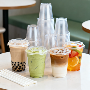 Low Price Custom Clear 16oz PET Transparent Disposable Ice Coffee Cold <b>Drink</b> to Go <b>Plastic</b> <b>Cups</b> with Flat Lids - Product Image 4