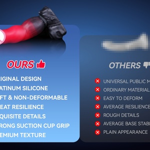 DL-B2018 Red Night Bronko Karn Fantasy Creature-Themed Suction-Base <b>Dildo</b> Soft Silicone Available in Four Sizes For18+ - Product Image 6