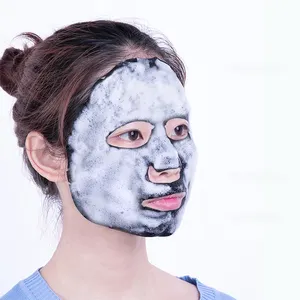 OEM מותג פרטי במבוק פחם שחור פנים מסכת קוריאני קוסמטי גיליון עור לחות ניקוי שחור בועת מסכה