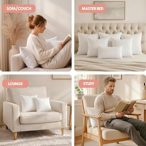 Coussin de soutien cervical pour le cou, double usage doux et ferme, garnissage en polyester, pour salon, chambre, hôtel, blanc - Product Image 4