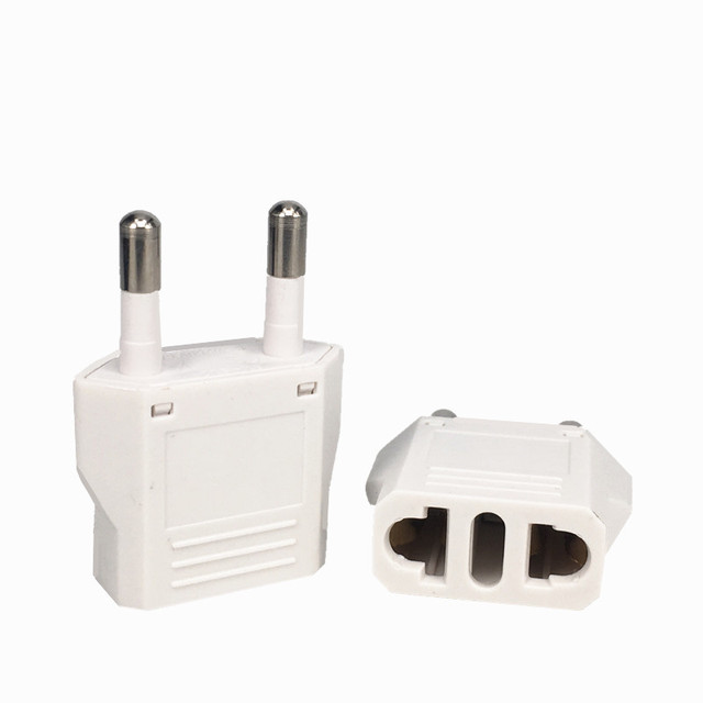 EU Travel Plug Adapter US to Europe Outlet Converter ABS Small 110-250V 12V/1.25A Power Current