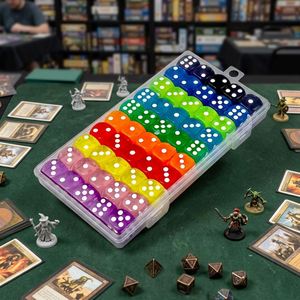 Juego de 50 Dados D6 Transparentes de 14 mm, Coloridos, con Caja de Plástico para Juegos de Mesa, KTV, Bar, Enseñanza de Matemáticas, Venta al Por Mayor - Product Image 2