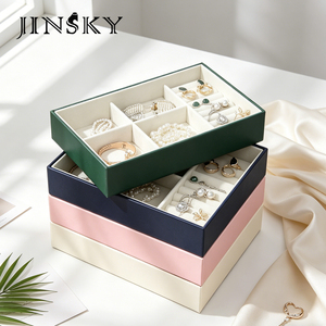 JINSKY Portable Travel Jewelry <b>Box</b> Organizer For Earrings Necklaces Rings And Other <b>Small</b> Accessories Gift <b>Box</b> For Women - Product Image 3