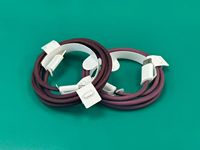 Kabel Data Braided Dual-Type-C Pengisian Cepat 60W Burgundy Red PD untuk 18 Ponsel, Transfer Data, Pengisian Flash Arus Tinggi