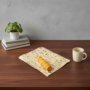 กระดาษห่อเบอร์เกอร์แบบย่อยสลายได้ สำหรับห่ออาหารแบบนำกลับบ้าน ป้องกันคราบไขมัน เหมาะสำหรับอาหารจานด่วน - Product Image 2