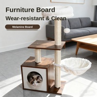Arbre à chat en bois massif, tour multi-niveaux avec poteau à gratter en sisal pour chats d'intérieur, vente en gros OEM
