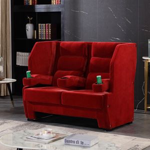 Sofá Doble Acolchado de Tela Estilo Cine, Asientos VIP para Parejas, para Dormitorio o Sala de Estar - Product Image 1