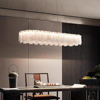 Lustre moderne de luxe en albâtre naturel, luminaire suspendu rond en albâtre pour salon et salle à manger