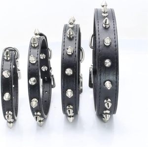 Neues Stachelhalsband für kleine Hunde, Stachel-Katzenhalsband, PU-Leder, Nietenbesetztes Stachelhalsband für kleine Hunde, Kätzchen, männliche Haustiere - Product Image 2