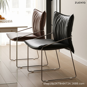 Zuoxia Modern Leather <b>Chair</b> With Metal Frame Living Room <b>Chair</b> - Product Image 2