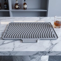 Tapis de drainage en silicone écologique RTS Magic Slope, tapis de cuisine résistant à la chaleur, tapis de table, tapis antidérapant épais pour baguettes, guide de drainage pour évier