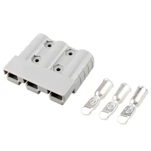 Conector de potência estilo anderson, 3 pinos 50a 600v cinza alta corrente