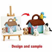 Peluches personnalisées OEM en gros, jouet en peluche, sac de transport pour animaux en peluche avec poignée, ensemble de jouets pour enfants et animaux en peluche, cadeau pour enfant