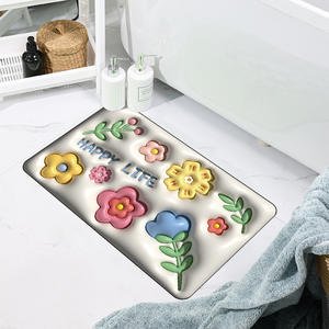 Ménage 3D imprimé diatomée boue tapis <span class=keywords><strong>de</strong></span> <span class=keywords><strong>bain</strong></span> salle <span class=keywords><strong>de</strong></span> <span class=keywords><strong>bain</strong></span> dessin animé fleur motif doux tapis <span class=keywords><strong>de</strong></span> <span class=keywords><strong>sol</strong></span> absorbant l'eau <span class=keywords><strong>sol</strong></span> rapide tapis antidérapant - Product Image 2