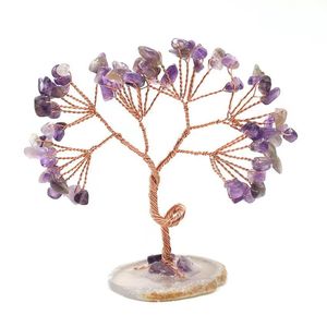 Handmade <b>Crystal</b> <b>Tree</b> Ornament Amethyst Rose Quartz Citrine Red Agate Miniature Desk Decoration Home Decor Gift - Product Image 4