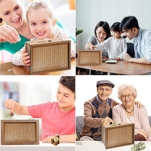 Hucha de madera para ahorro de 100.000 FCF, caja de ahorro de madera, hucha para monedas y billetes, desafío de ahorro, almacenamiento, decoración del hogar, decorativa - Product Image 6
