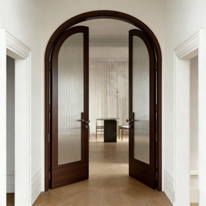 Porte intérieure de luxe ALUFRONT NFRC AS2047, étanche, isolée thermiquement, insonorisée, porte française avec design en <span class=keywords><strong>grille</strong></span> - Product Image 1
