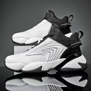 Nouvelles chaussures <span class=keywords><strong>de</strong></span> <span class=keywords><strong>basket</strong></span> respirantes pour hommes, couleur unie, tendance, polyvalentes, pour sports <span class=keywords><strong>de</strong></span> plein air, avec empeigne en mesh et semelle épaisse - Product Image 1