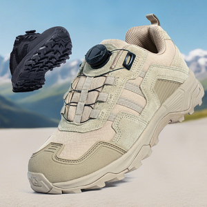 Scarpe da corsa in gomma traspirante leggere scarponi da <span class=keywords><strong>trekking</strong></span> scollati scarpe con bottoni rotanti stivali da allenamento - Product Image 1