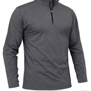 Sudadera deportiva de hombre con media cremallera, forro polar premium, color heather, manga larga, para golf, con cremallera de media cuarto, estampado personalizado - Product Image 1