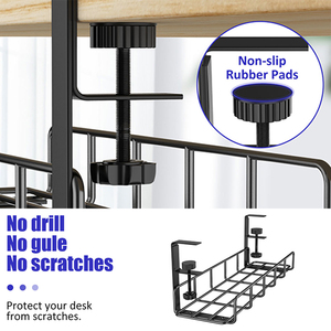 <span class=keywords><strong>Organizzatore</strong></span> per <span class=keywords><strong>Cavi</strong></span> Sotto Scrivania Senza Foratura, Vassoio Portacavi per Scrivania Regolabile in Altezza, per Ufficio e Casa - Product Image 4