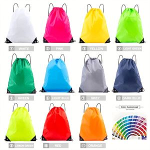 Custom Logo <b>Drawstring</b> Bags, Eco-Nylon Carry <b>Backpacks</b>, Waterproof Sports Gift, Promotional for All Activities - Product Image 3