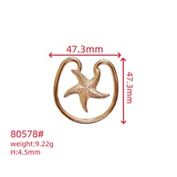 Cierre de aleación ajustable, cierre de Metal en forma de estrella de mar para Bikini, patrón de correa, sujetador, Conector de anillo, accesorios de ropa interior