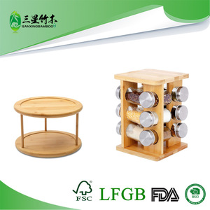 Bamboo <b>rotating</b> <b>spice</b> <b>rack</b> for countertops, <b>spice</b> turntable for cabinet corners, condiment storage <b>rack</b>, <b>spice</b> display <b>rack</b> - Product Image 5