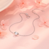 Bijoux fantaisie Bracelet à breloques coeur en argent sterling 925 plaqué or 18 carats pour femme