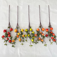 JIN PENG 7-koppige kunstmatige granaatappelplant, aromatisch en levensecht fruit voor thuis, kerst- en bruiloftdecoratie
