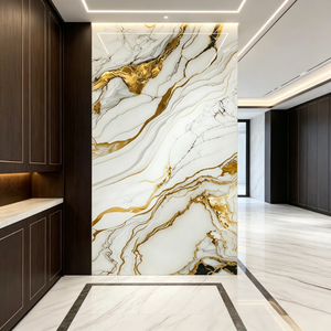 Vinilo Adhesivo de Espuma con Efecto Mármol Dorado, Adhesivo Decorativo para Pared, Resistente a la Humedad para Baño, Fácil de Pegar y Despegar - Product Image 6