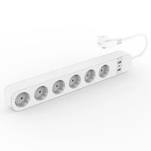 German Electric Extension Cord 3680W 220V 16A Ports for WiFi Smart Schuko Power Strip with USB type-c