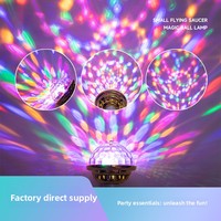 Lámpara de Ambiente con Bola Mágica Dorada Giratoria y Colorida para KTV, Proyector de Cielo Estrellado para Fiestas y Reuniones, Luz de Escenario IP65, Venta al Por Mayor