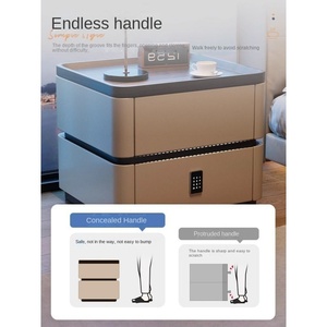 Meubles de chambre à coucher de style italien moderne de luxe léger, ensemble complet de meubles de chambre à coucher, armoire de rangement minimaliste simple avec serrure - Product Image 3