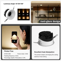 Spot LED encastré ultra-plat Ecolux CE ETL SAA 7W COB anti-éblouissement en aluminium pour projets hôteliers, bureaux et magasins