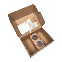 Kleine Kuchenverpackungsbox mit Fenster aus Kraftpapier für Lebensmittel, Cupcakes, Muffins, Schokolade, hochwertige Kartonverpackung für Sushi, Kartoffelchips, mit Prägung