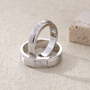 Bague de mariage en or blanc 18 carats faite à la main de haute qualité diamant naturel taille brillant réglage de la broche Style classique chrétien rapide - Product Image 5