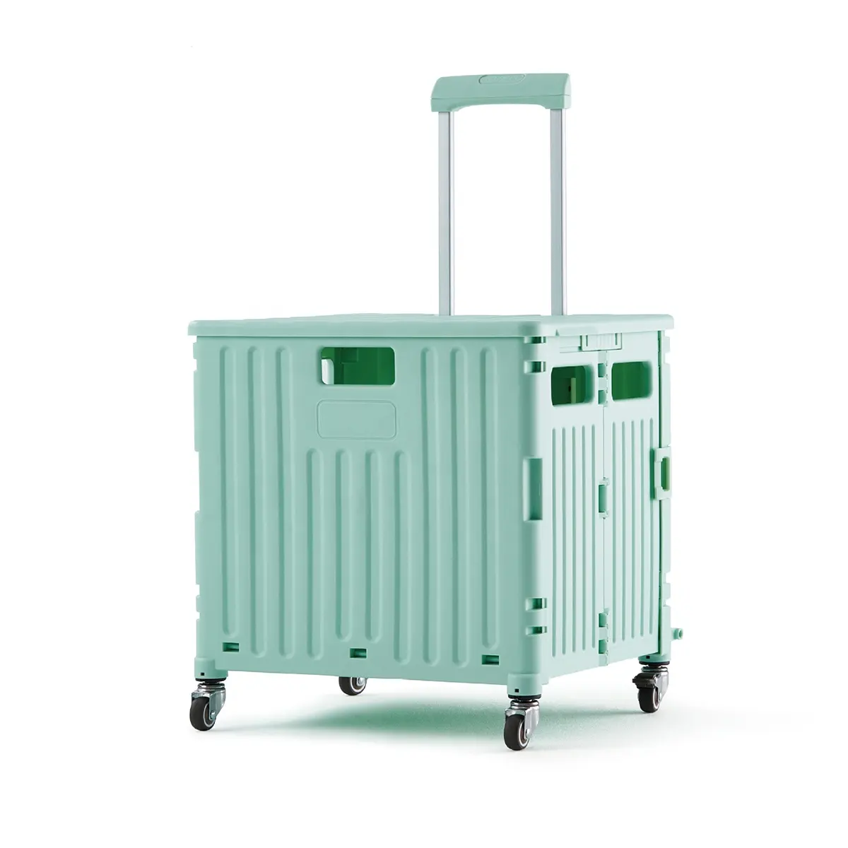 65L kapasiteli katlanabilir yardımcı malzeme arabası-kamp için alışveriş ve bagaj katlanır kutu saklama kutusu için taşınabilir haddeleme sandık