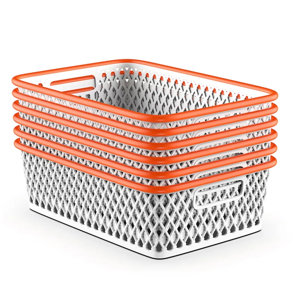 Plastic Storage Baskets For Shelves Small Storage In Office Or Home Organizer And Cabinet And Shelf Basket