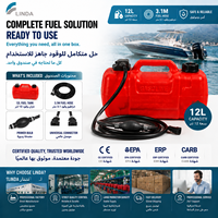 Linda New CE EPA ERP CARB Tangki Bensin Portabel 12L HDPE 2 Tak untuk Mesin Tempel dengan Selang Bahan Bakar, Desain Ergonomis, Anti Bocor, Anti Tumpah