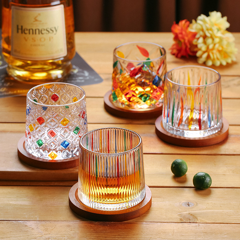 Hand Painted Hot Selling Fashion Model Whiskey Glass Cup For Drinking OEM Welcome Whiskey Cup