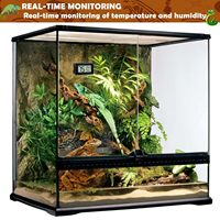 Diskon besar AS termometer kelembaban suhu LCD Thermo untuk tangki peliharaan terarium reptil higrometer Digital Mini tertanam