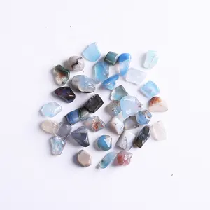 Naturale blu agata ghiaia acquario decorazione acquario cuscino pietra fiore vaso di cristallo magnete pietra burattata