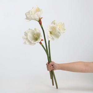 YOPIN-7830 Vente en gros de fleurs artificielles d'<span class=keywords><strong>amaryllis</strong></span> à 3 têtes, fleurs au toucher réel pour la décoration intérieure, fleurs artificielles - Product Image 2