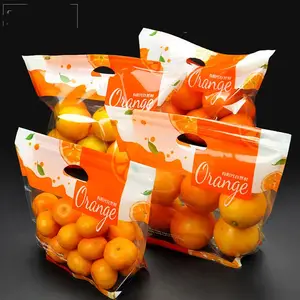 Transparent Plastic Fruit Grapes Orange Vegetables Fresh Keeping Vented Holes Zipper Seal Reclosable Pouch Plastic Produce Bags