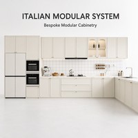Ensemble d'armoires de cuisine modernes en MDF, sur mesure, en bois de luxe, complet, RTA, intelligent, haut de gamme, finition brillante