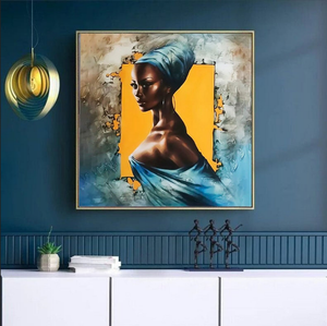<span class=keywords><strong>Donna</strong></span> africana ritratto femminile ragazza nera bellezza olio arte ragazza ritratto viso originale regina pittura a olio per la decorazione della parete <span class=keywords><strong>di</strong></span> casa - Product Image 3
