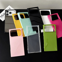 Coque de téléphone minimaliste pour iPhone 16 Plus 17 Air Pro Max, cadre carré, coque de protection antichoc pour téléphone portable