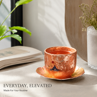 Tasse à thé en titane à double paroi personnalisée pour la dégustation à domicile et au bureau, avec un ensemble de tasses colorées en forme d'œuf, approvisionnement en marque privée
